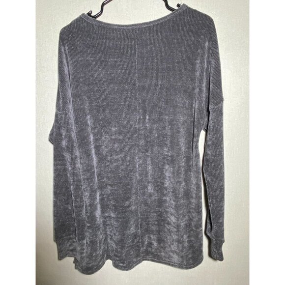 Andre By Unit Super Soft Gray Long Sleeved Chenille Crew Neck Sweater M - Picture 2 of 4